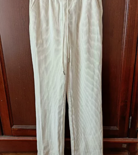 杏色女休闲裤，春秋款，穿到115斤左右，网...