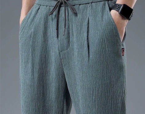 特价出男士冰丝休闲裤男夏季超薄宽松直筒透气...