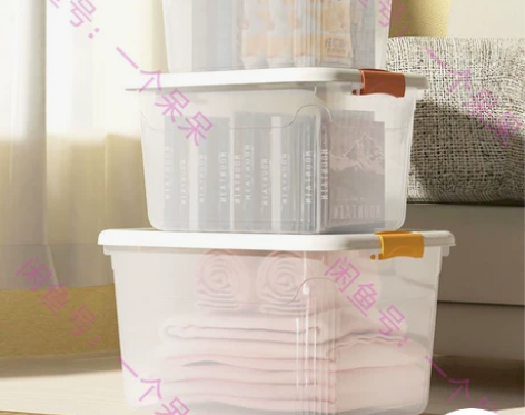 加厚透明塑料收纳箱三件15.9元特大号衣服...