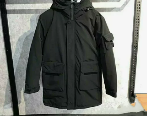 撤柜剪标 杰克*斯中长款男连帽保暖羽绒服清...