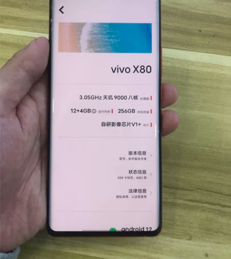 Vivo x80 12+256 素皮版 在...