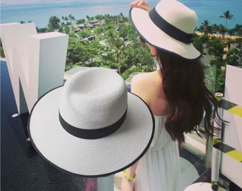 呛口小辣椒夏天m标礼帽女夏季韩版太阳沙滩遮...