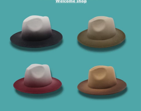 新款平檐礼帽男士秋冬英伦风ins气质爵士帽...