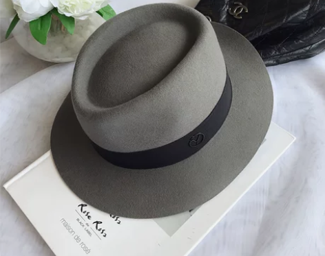 灰色毛呢m帽子女秋冬英伦羊毛礼帽欧美休闲毡...