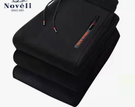 蓝威龙运动裤子男秋冬新款宽松大码束脚修身加...