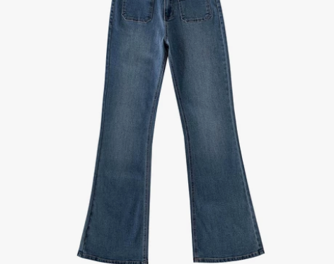 郑菲菲自制女装 软烟灰色深蓝色复古高腰裤子...