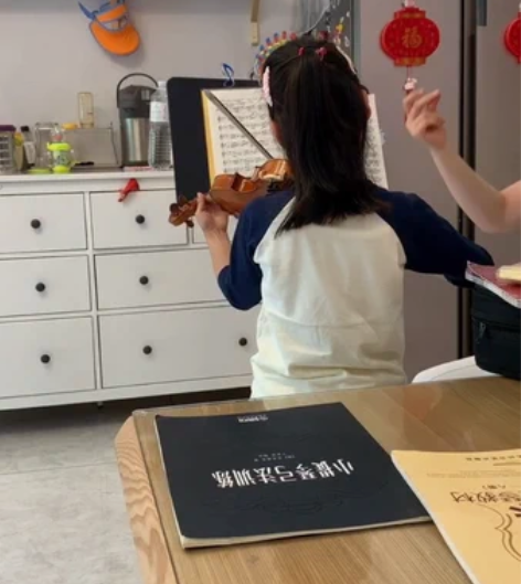 四分之一小提琴。这把琴使用了1年半，视频中...