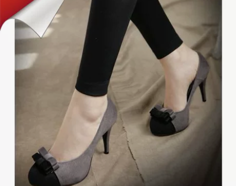 香港订鞋店 秋季新款气质女单鞋高跟防水台拼...