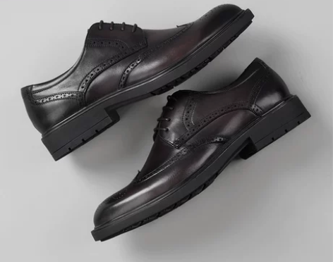 木林森头层牛皮布洛克加绒保暖休闲皮鞋男夏季...