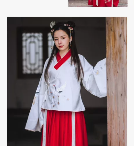 退坑出汉服千韵岗与鹤游明制交领琵琶袖袄裙如...
