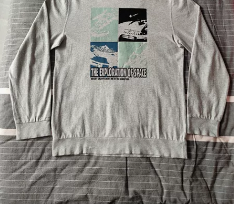 真维斯jeanswest纯棉灰色卫衣圆领套...