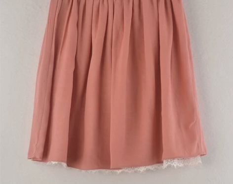 两件包邮春夏女装雪纺半身裙甜美蕾丝两面穿大...