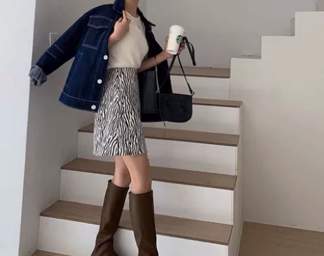 一步裙半身裙女2022春夏款韩版斑马纹高腰...