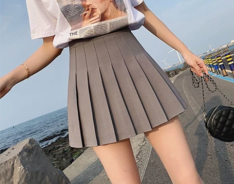 百褶裙短裙女春夏季节新款半身裙新款高腰a字...