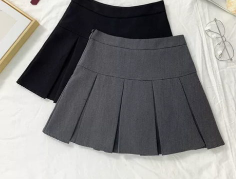 百褶裙女春夏2021新款ins超火裙子黑色...