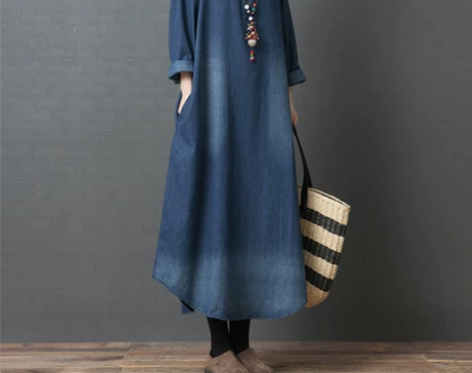 2019春季新款韩版文艺宽松衬衫中长裙女不...