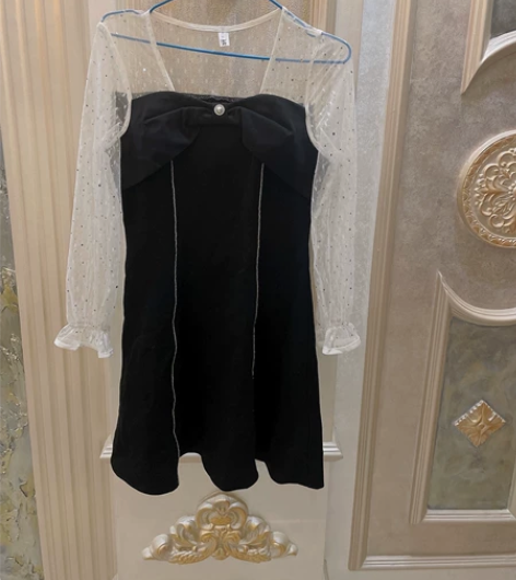 全新赫本风小黑裙,很性感的裙子,蕾丝和布料...