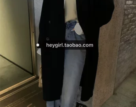 HEYGIRL黑哥 高腰显瘦直筒牛仔裤女 ...