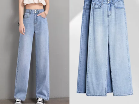阔腿牛仔裤女高腰垂感宽松直筒裤子显瘦百搭 ...