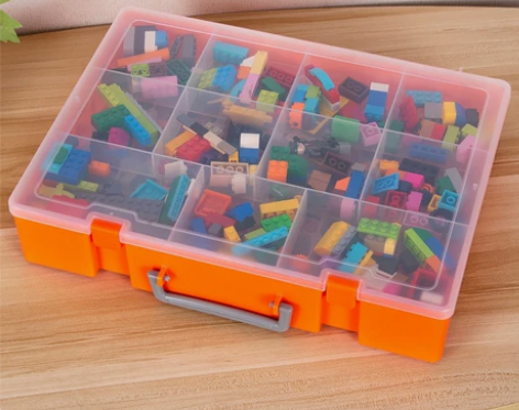乐高零件收纳盒大号多格双层积木分类整理箱电...