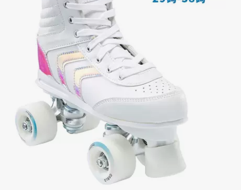 迪卡侬双排溜冰鞋儿童女成人成年旱冰鞋四轮双...