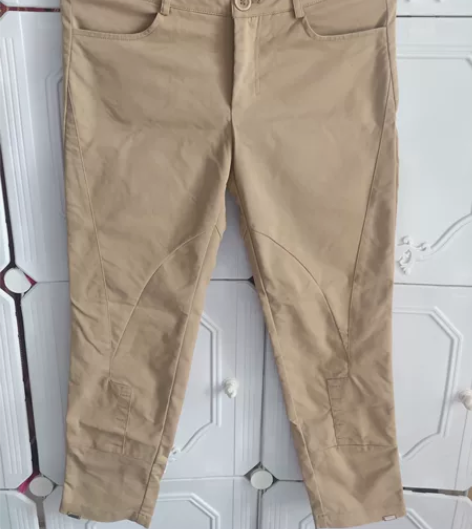 IENIN真情告白女装卡其色女裤七分裤中腰...