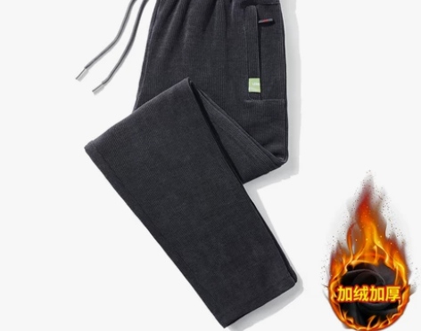 @带你旅途 男加绒加厚灯芯绒休闲裤冬天保暖...