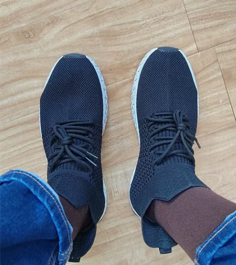 男士弹力织布高帮休闲鞋 套脚款 鞋面系带装...