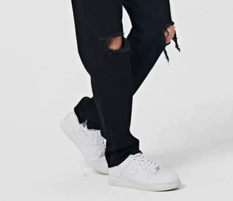 YORAINBOW 夏季显瘦薄款膝盖破洞牛...