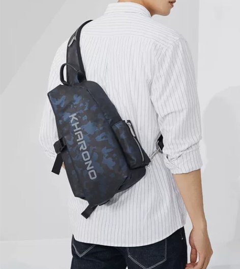 新加坡潮牌胸包男斜挎包休闲男包单肩包运动挎...