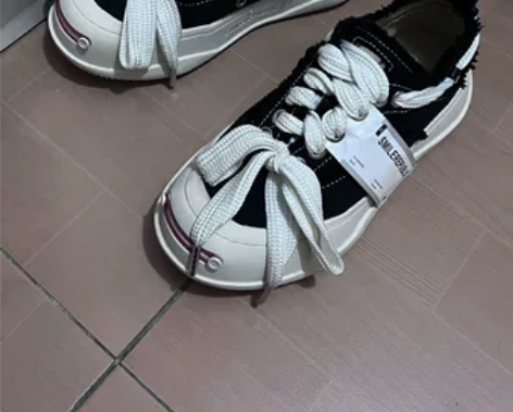 可刀檀健次同款帆布鞋女开口笑松糕厚底乞丐小...