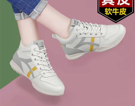 冬季真皮牛皮女鞋平底加绒2022冬新款跑步...