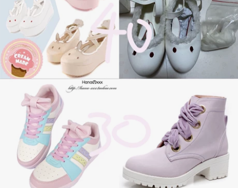 梦展望lo鞋拼色软妹鞋兔子鞋蝴蝶结娃娃鞋 ...