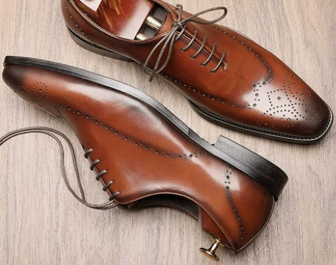 英式手工布洛克皮鞋男款头层牛皮尖头复古时尚...