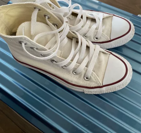 闲置，正品匡威，经典款，白色高帮帆布鞋35...