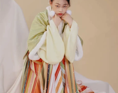 霁虹全套 七月夕晏九川汉服冬款明制方领半臂...