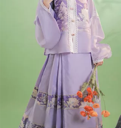 耀春 瑶池 补服 马面裙 两件套 紫色 芋...