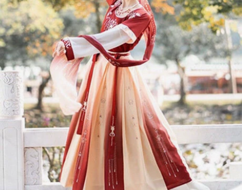 珍缕汉服女原创千禧寻坦领三件套一片式齐腰全...