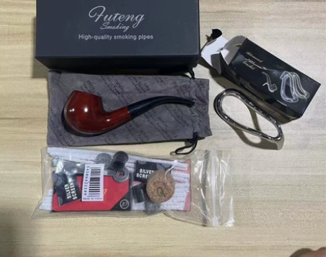 烟斗手工实木烟斗石楠木纹烟锅老式传统旱烟斗...