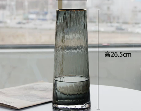 北欧轻奢玻璃花瓶透明 客厅 插花百合富贵竹...