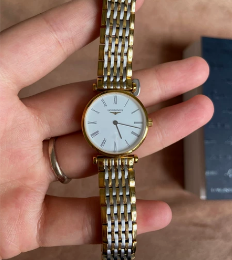 瑞士浪琴嘉岚系列石英女表 超薄钢带手表 时...