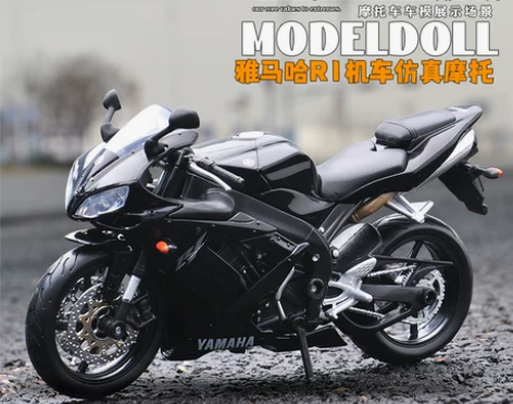 美驰图1 12雅马哈R1机车仿真合金摩托车...