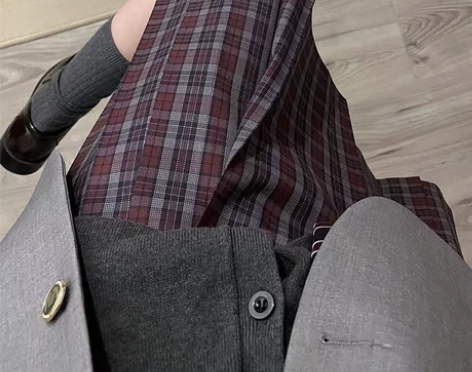 冬至/原创正品红色JK制服格裙百褶裙女学
