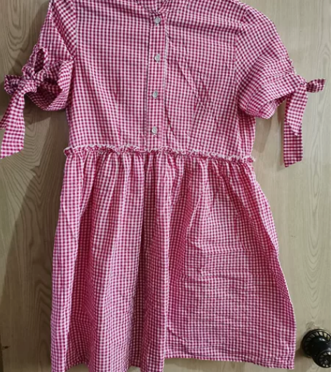 夏装新款文艺风红白格子棉麻裙子中长高腰遮肚...