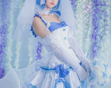 初兽猫现货拉姆蕾姆婚纱花嫁婚纱cospla...