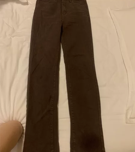 美式复古棕色直筒牛仔裤女秋冬显瘦宽松高个子...