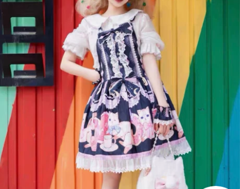 猫猫下午茶 猫咪饭团Lolita 摘月猫L...