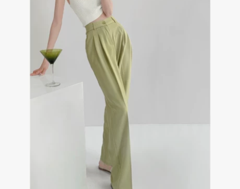 日落甜心气质垂感阔腿休闲裤女夏高腰显瘦直筒...