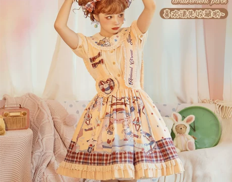 ?原创sk熊熊游乐园Lolita洛丽塔印花...