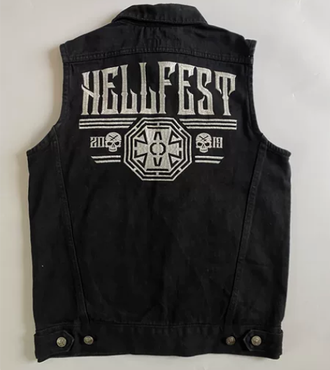 法国Hellfest重金属摇滚牛仔夹克bb...